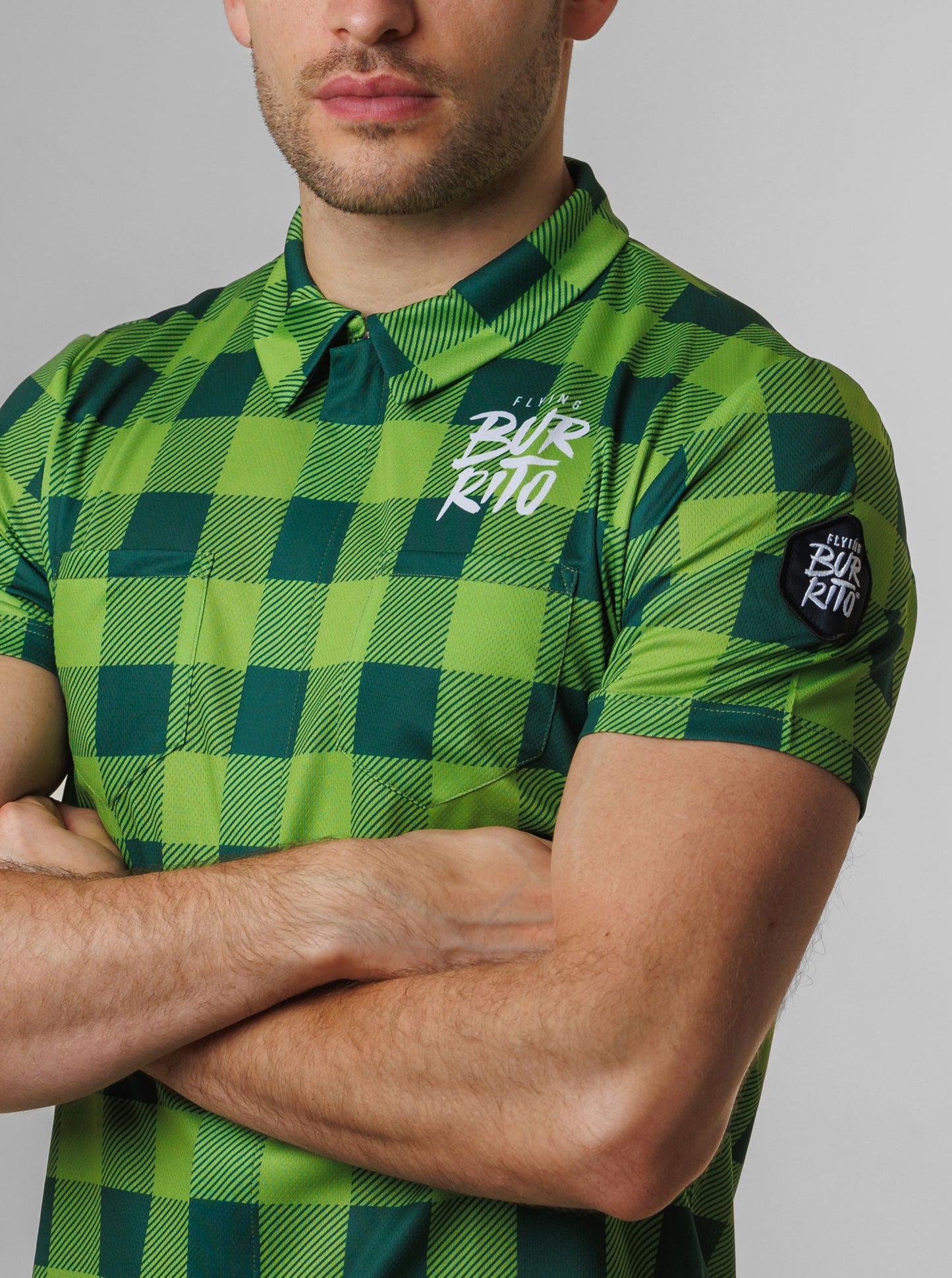 Camisa cuadros verde hombre