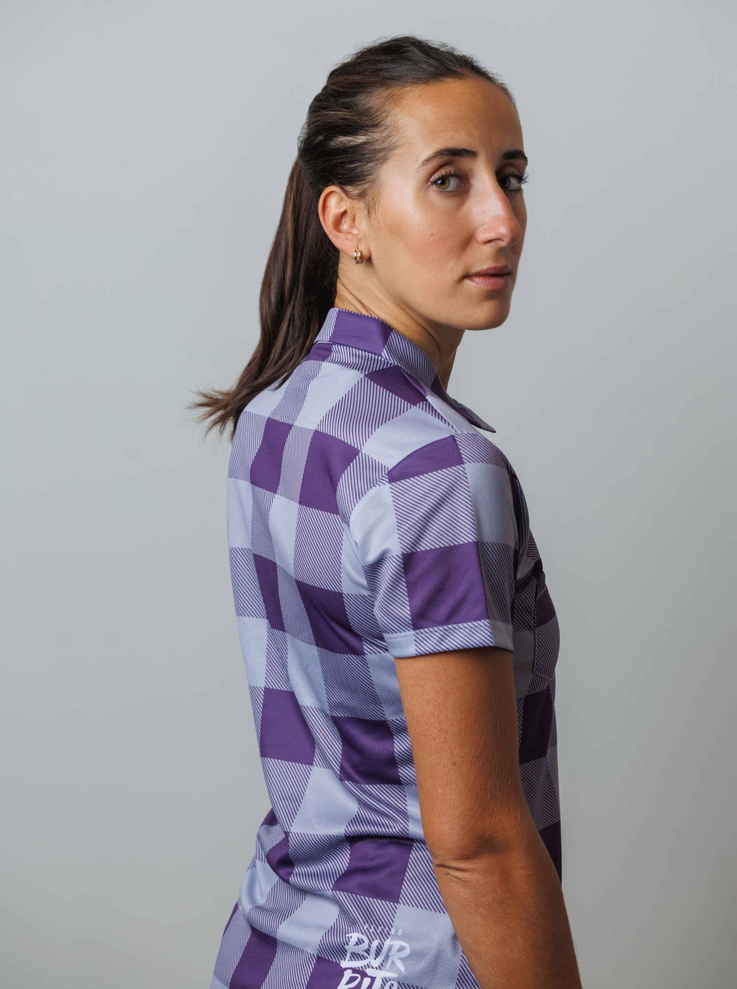 Camisa cuadros lila mujer