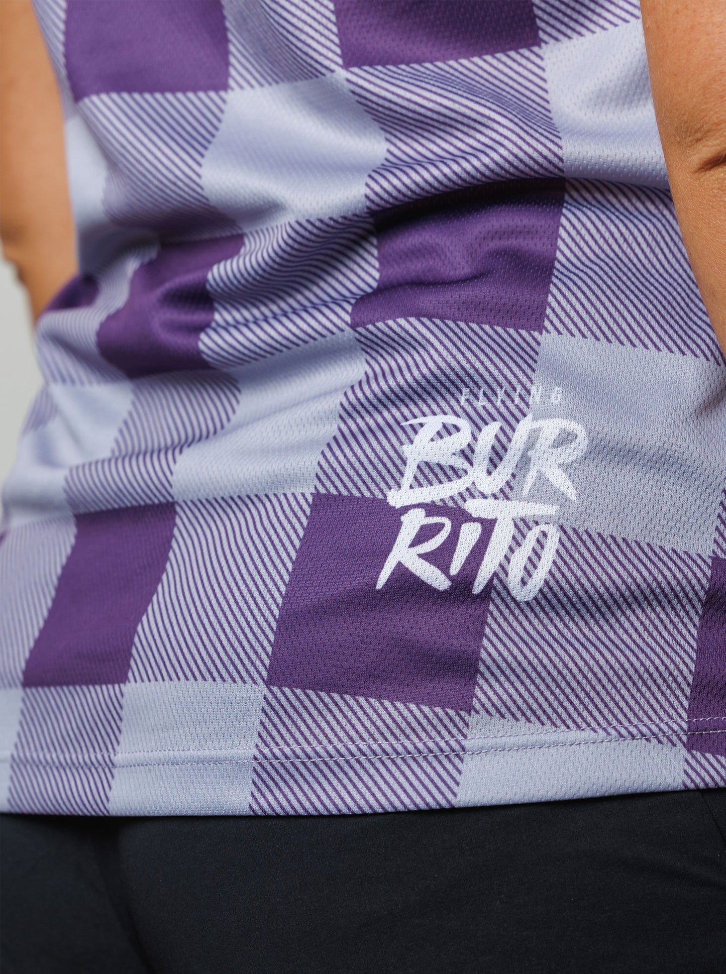 Camisa cuadros lila mujer