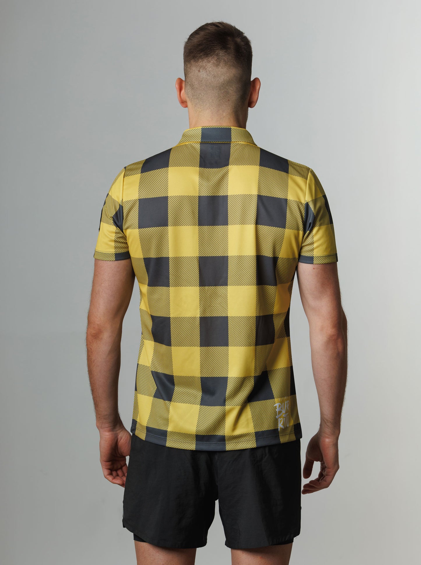 Camisa cuadros amarilla hombre