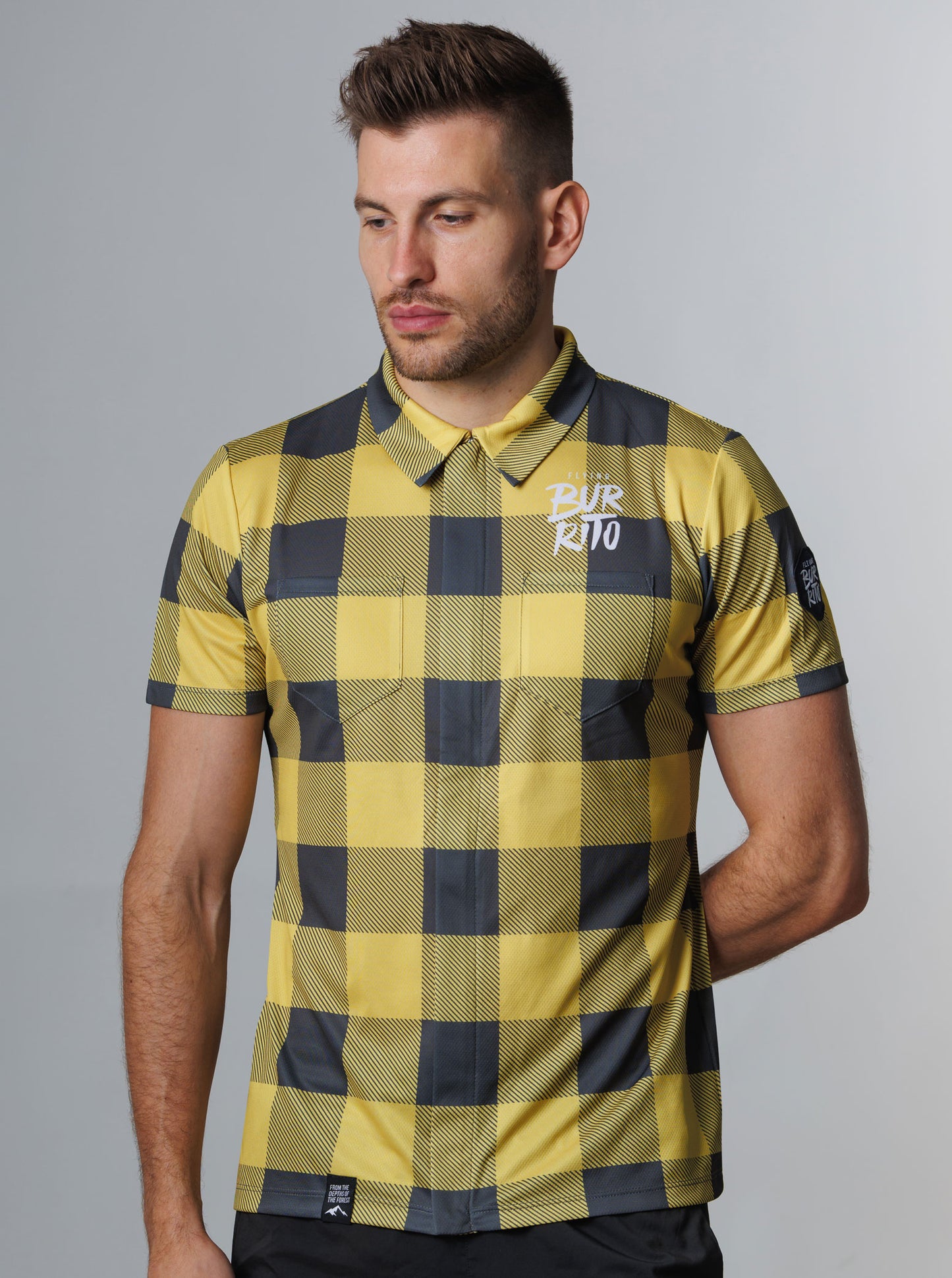 Camisa cuadros amarilla hombre