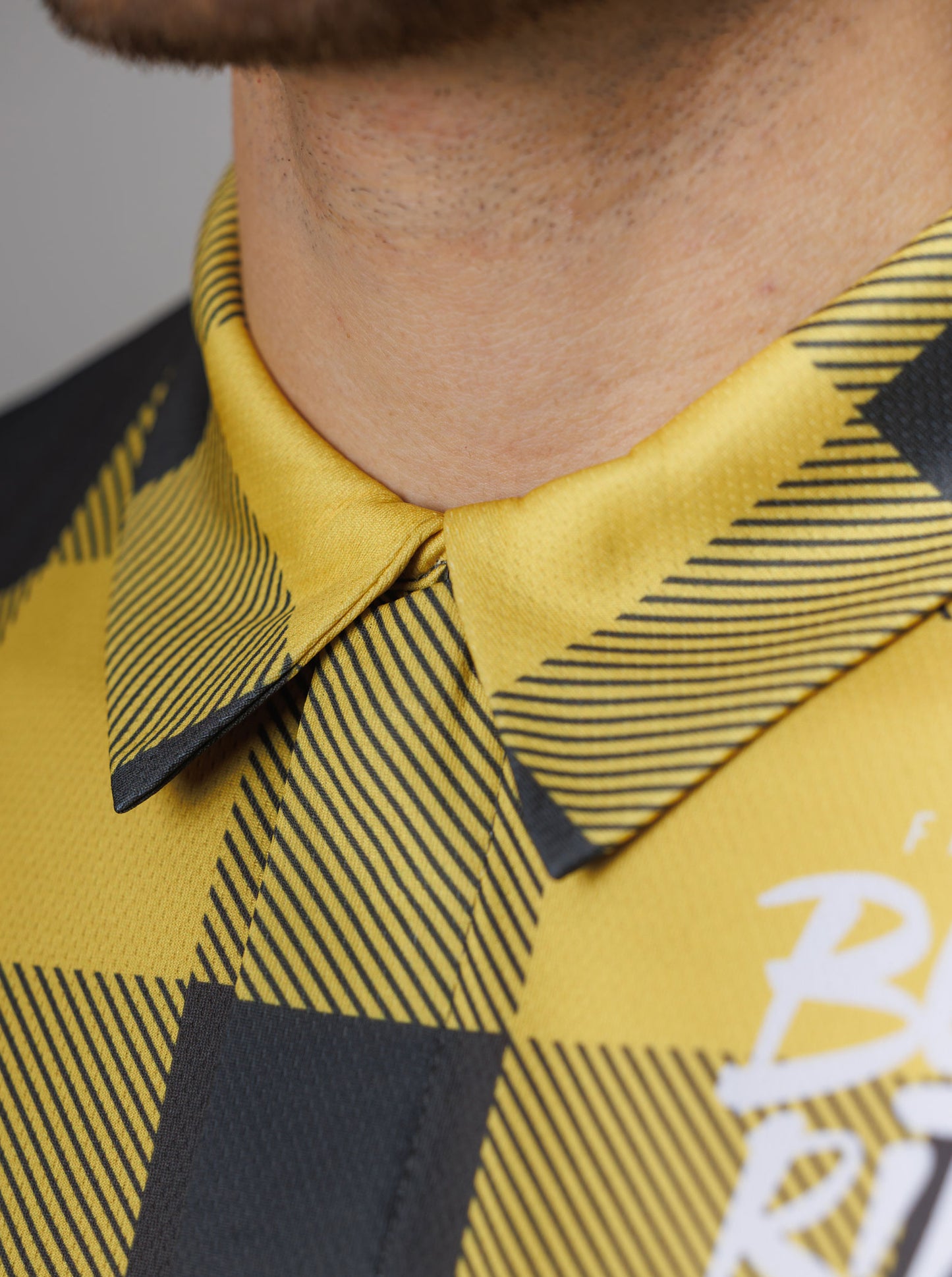 Camisa cuadros amarilla hombre