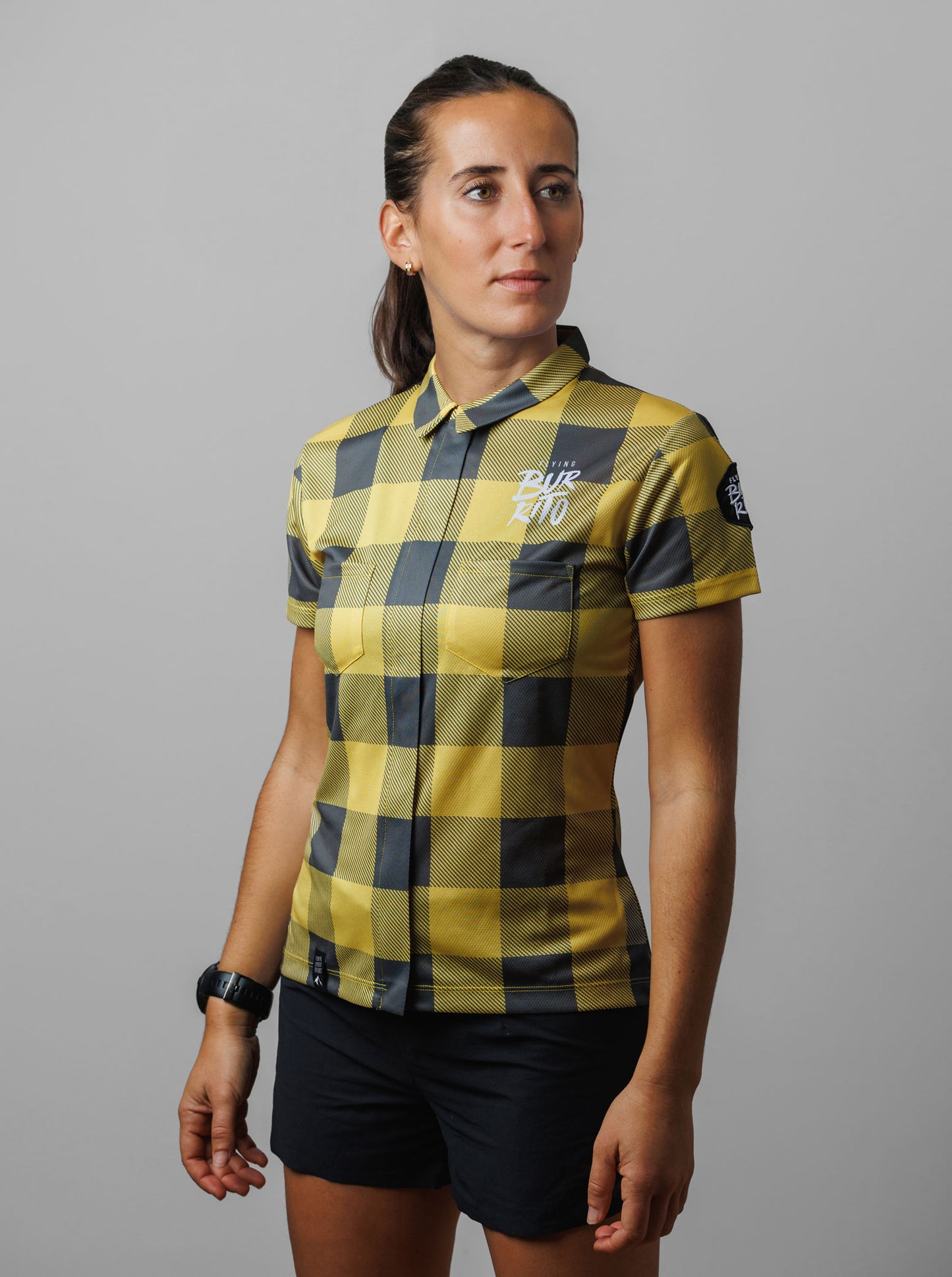 Camisa cuadros amarilla mujer