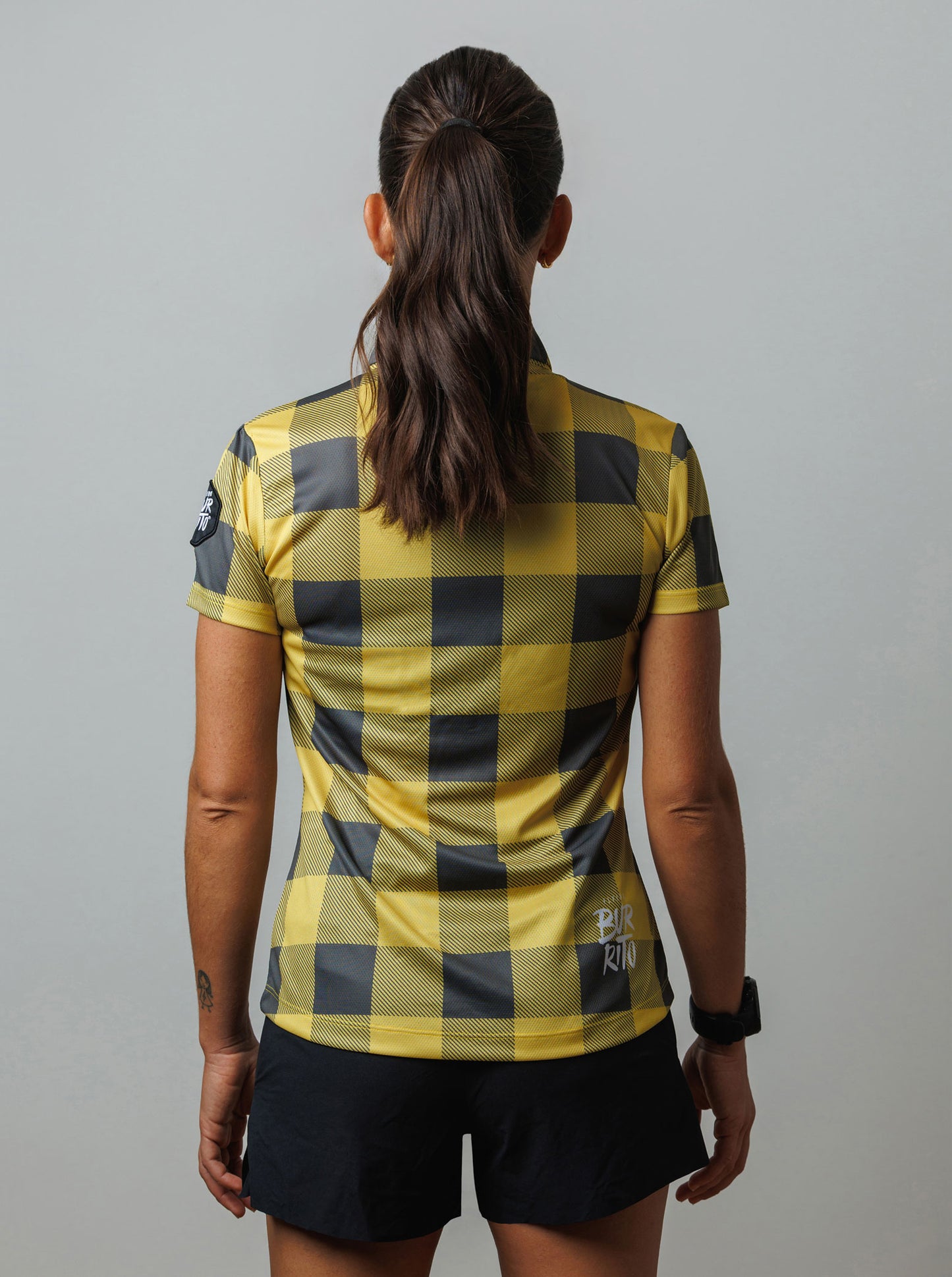 Camisa cuadros amarilla mujer