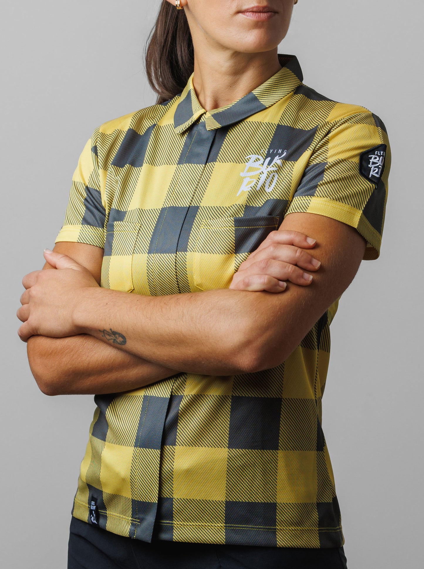 Camisa cuadros amarilla mujer