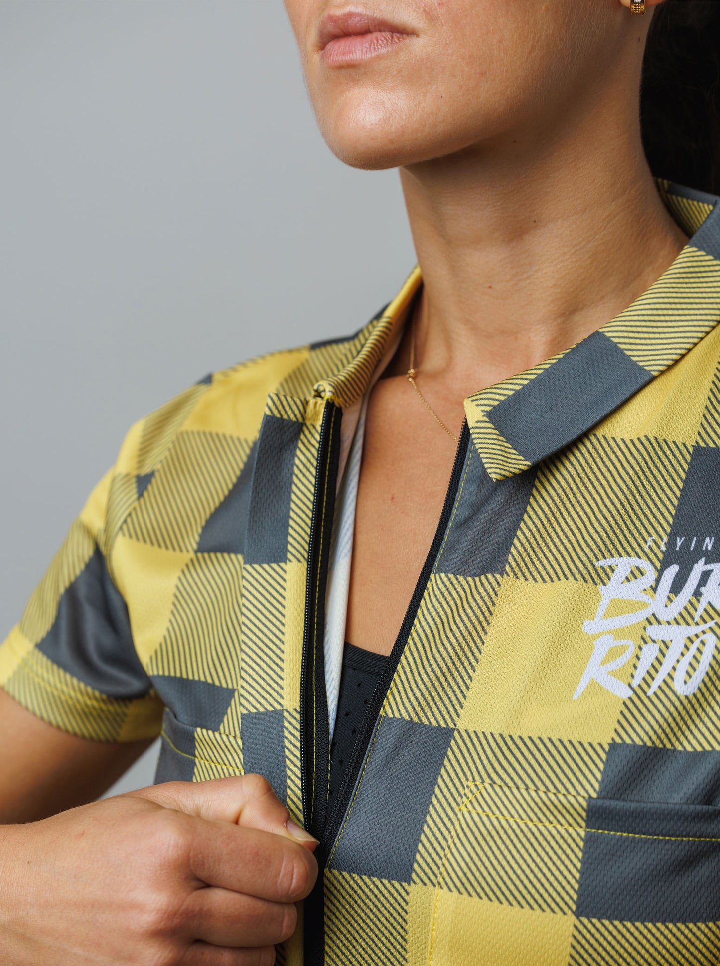 Camisa cuadros amarilla mujer