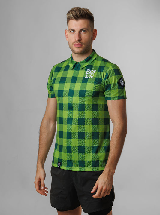 Men's green plaid shirt