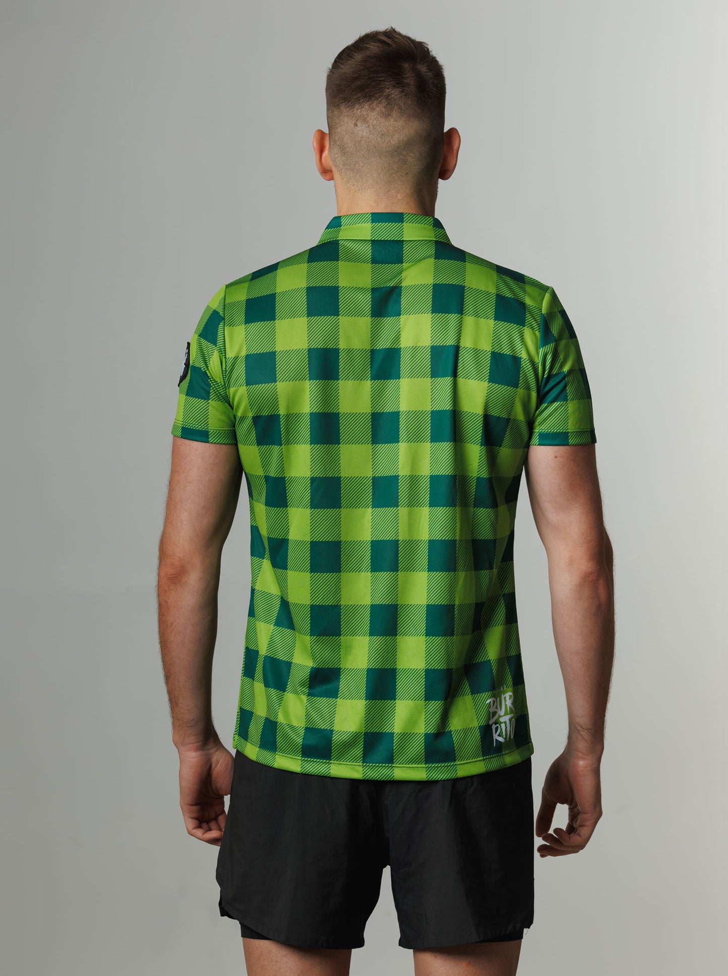 Men's green plaid shirt