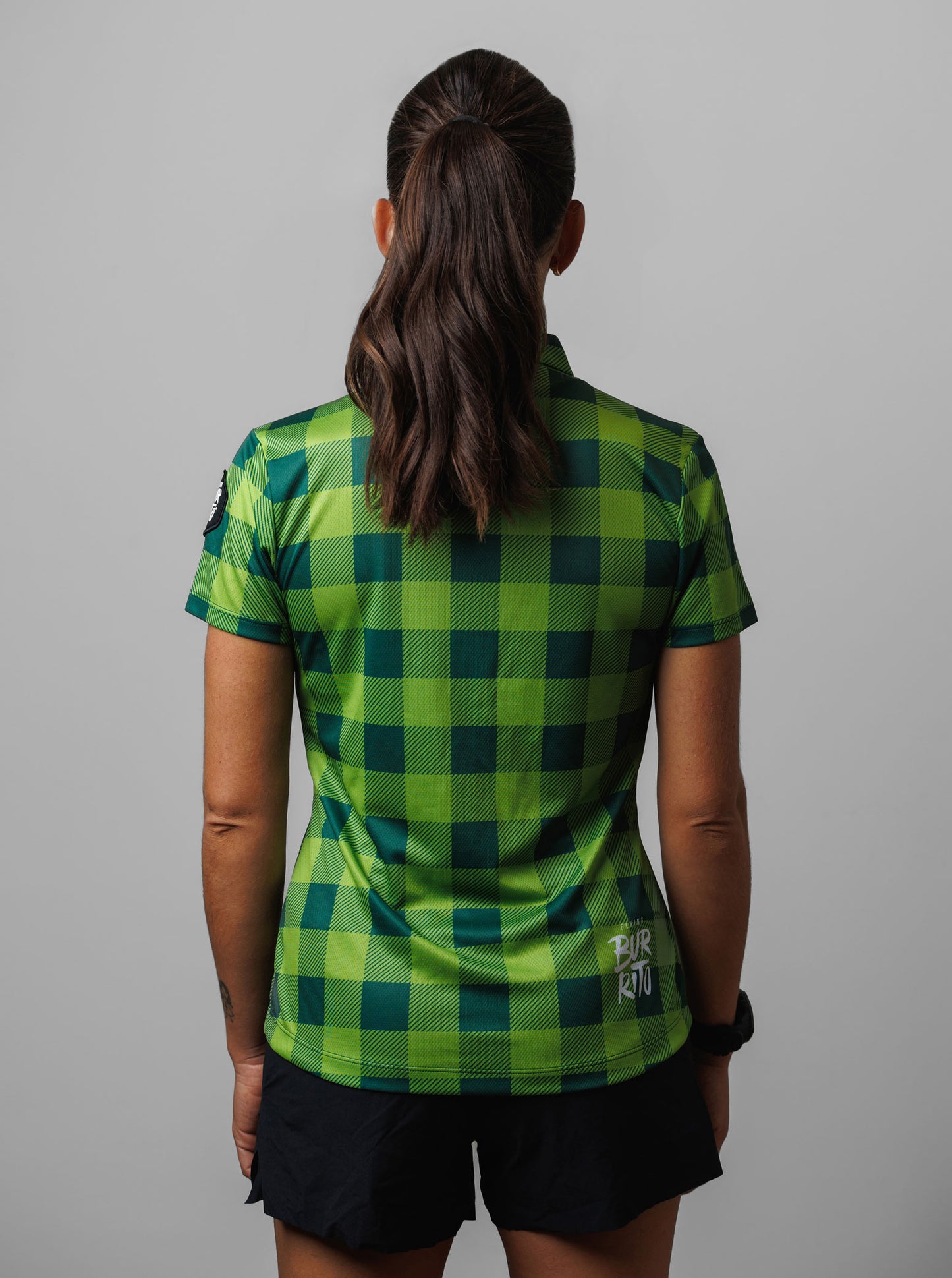 Women's green plaid shirt