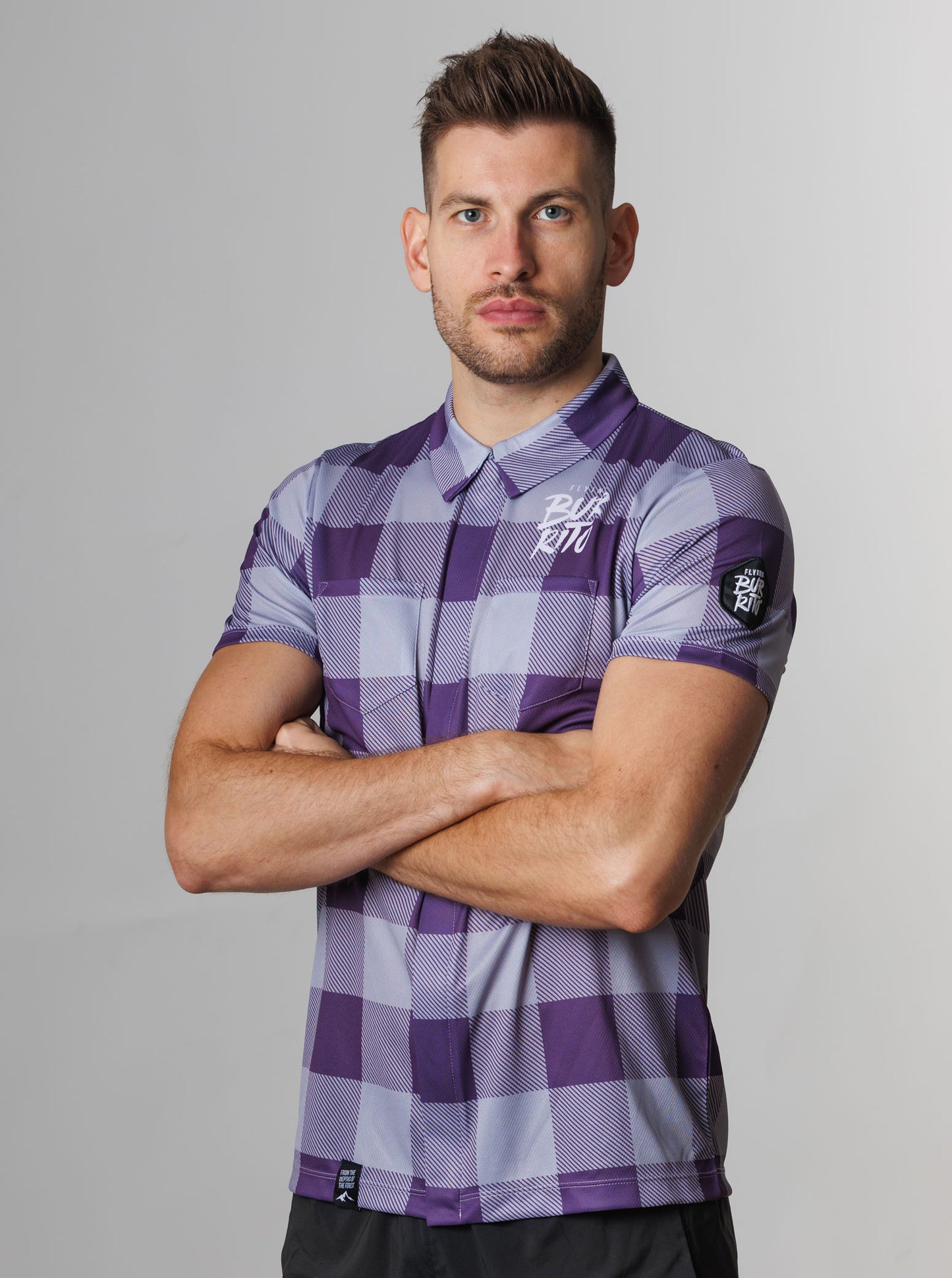 Men's lilac plaid shirt