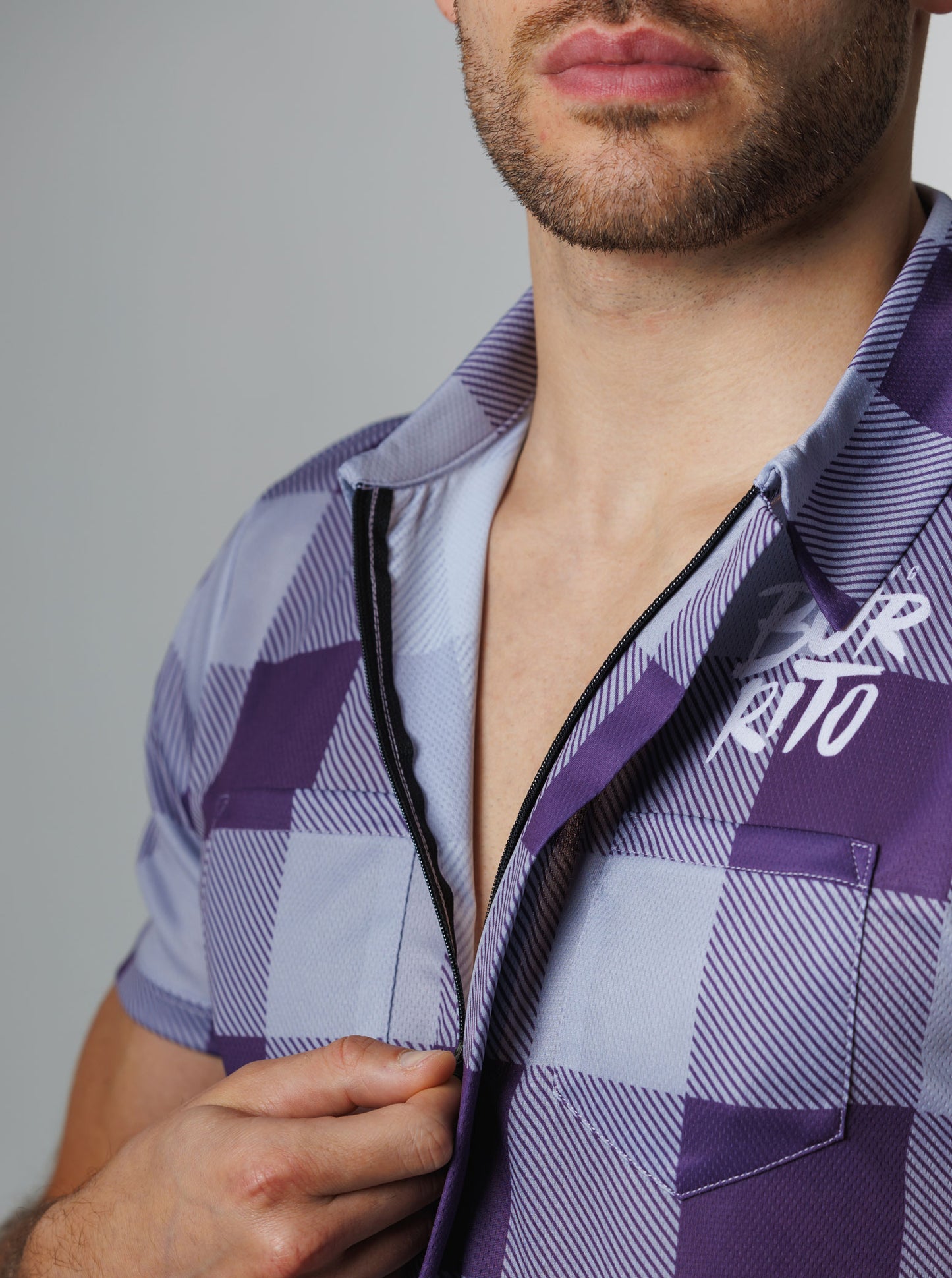 Men's lilac plaid shirt