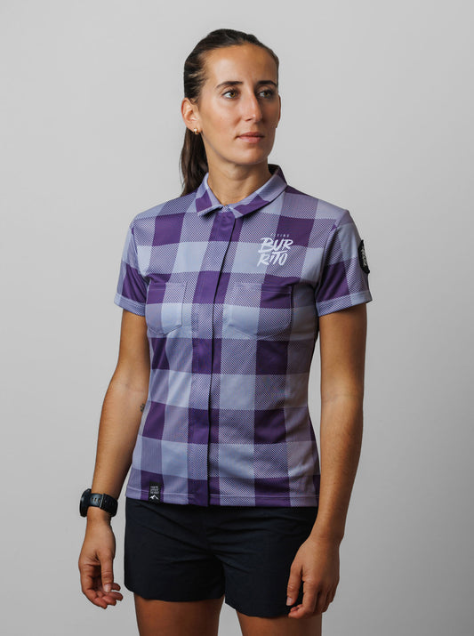 Camisa cuadros lila mujer