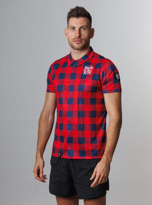 Men's red plaid shirt