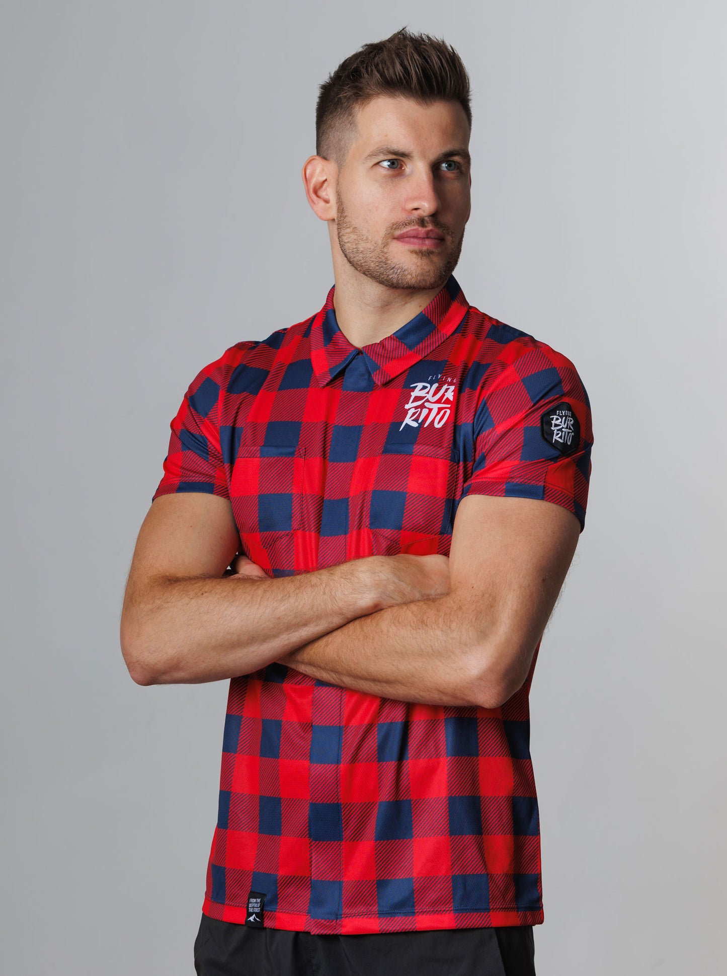 Men's red plaid shirt