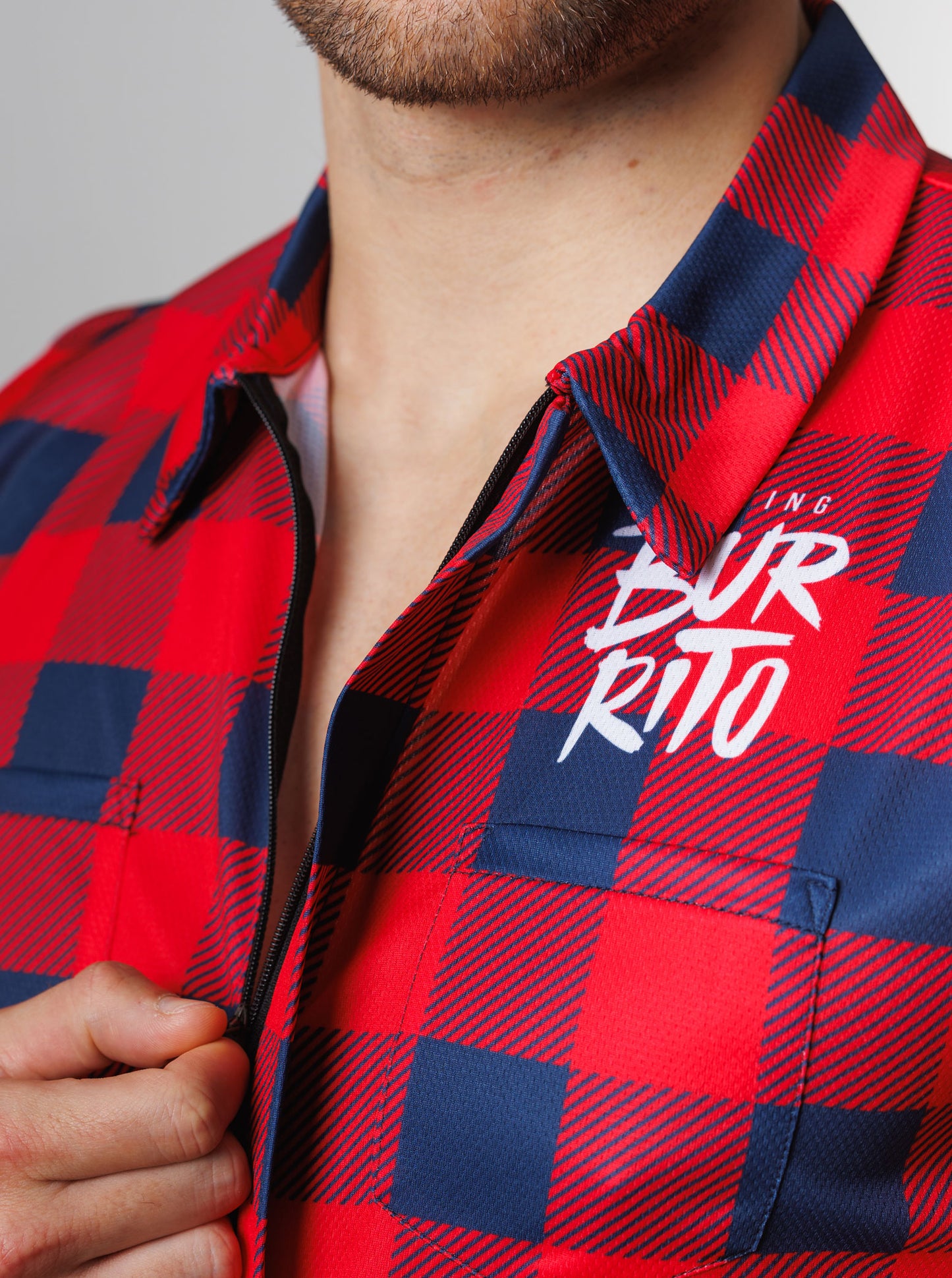 Men's red plaid shirt