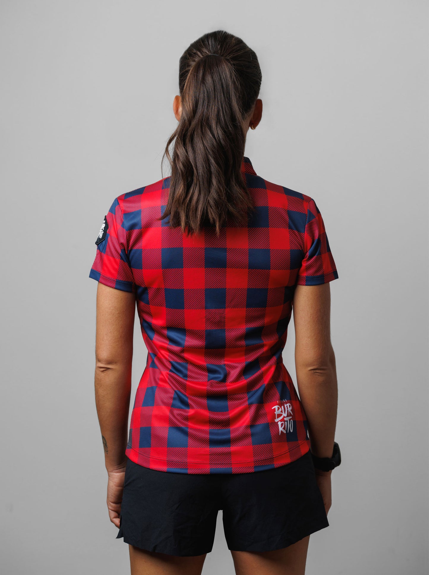 Women's red plaid shirt