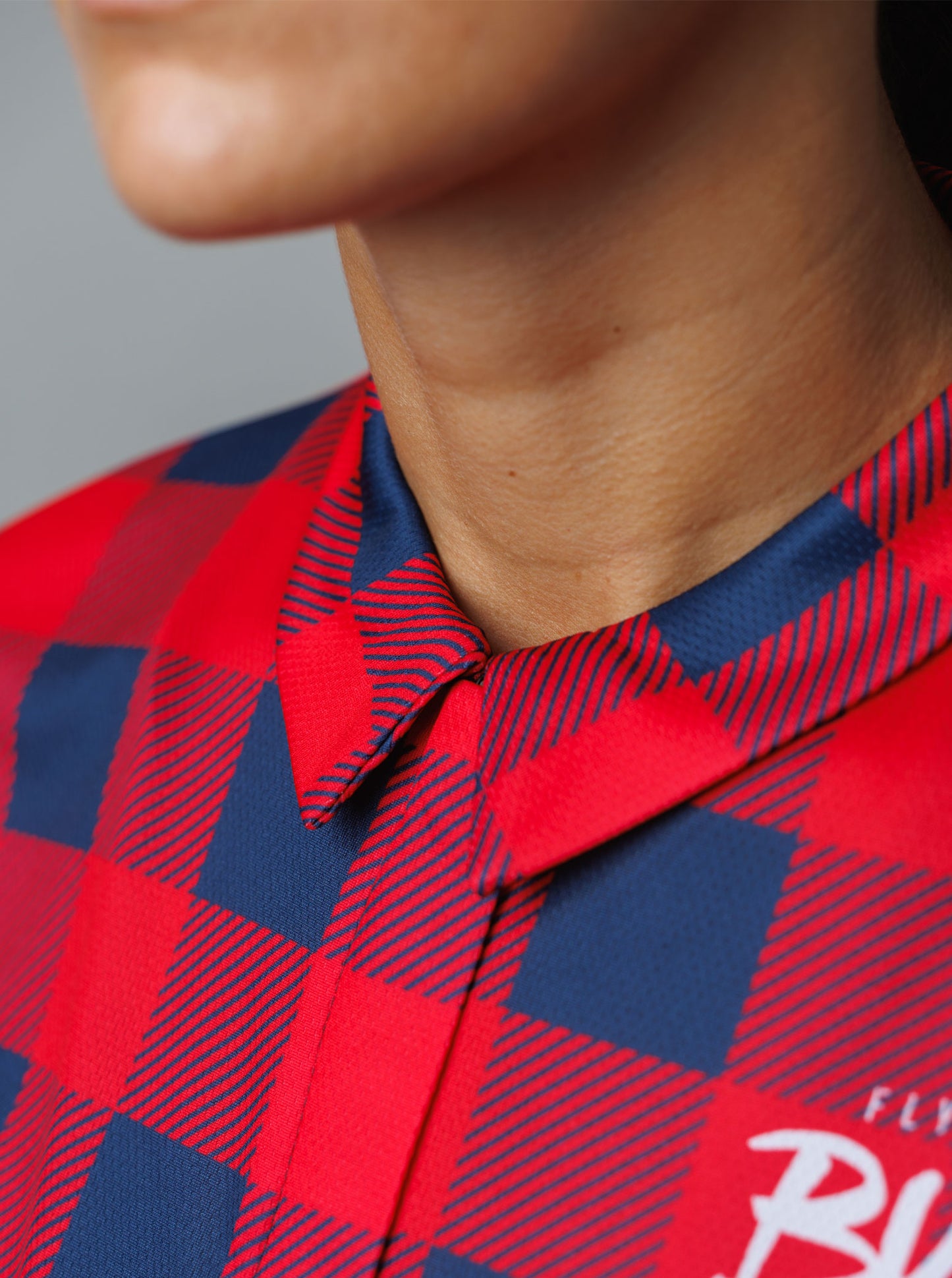 Women's red plaid shirt