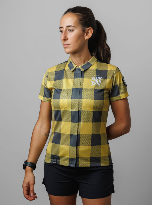 Camisa quadres groga dona